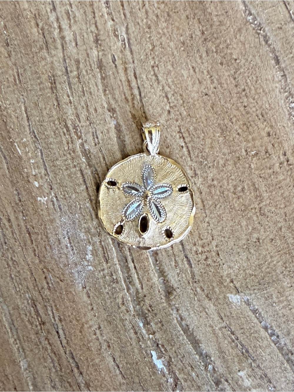 Genuine 14KT Gold Sand Dollar Pendant